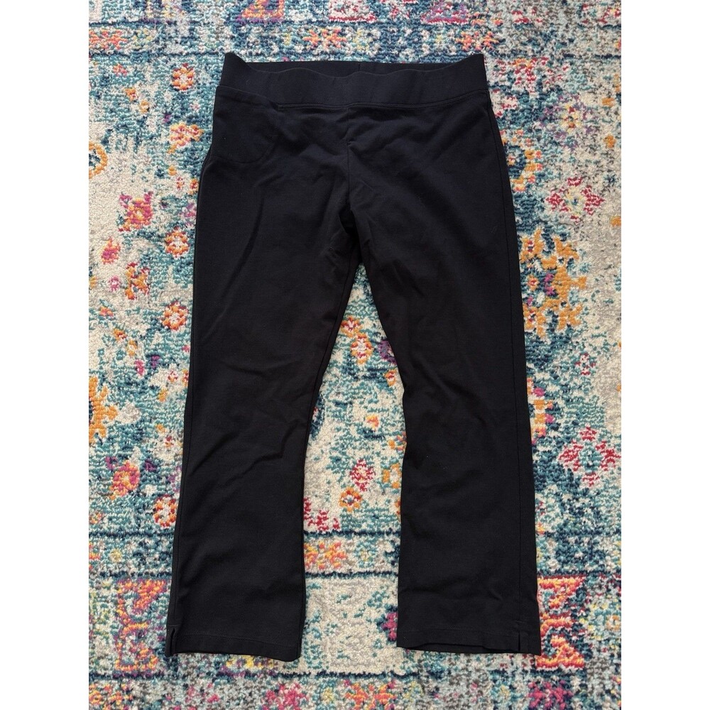 American Giant Women's Size 12 Black Pull On Modal Blend Ponte Kick Flare Pant